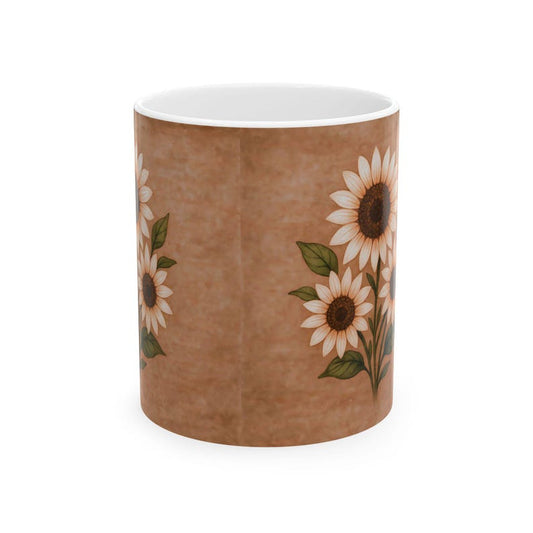 Sunflower Floral Ceramic Mug - Garden Theme