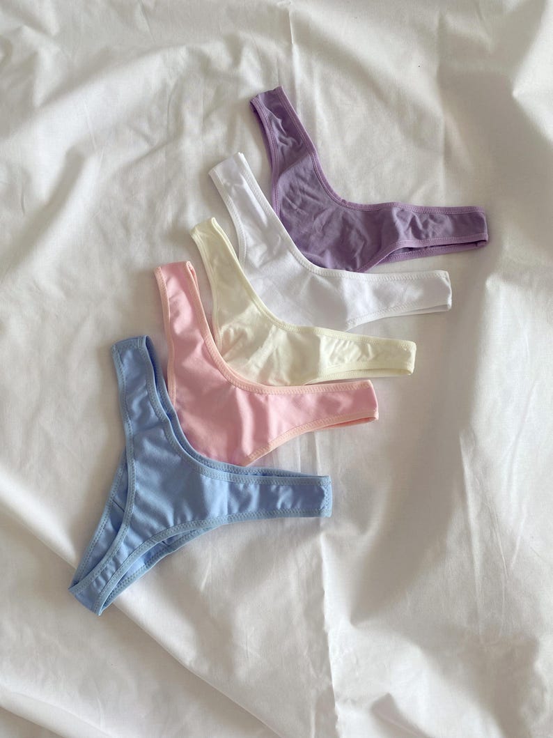 Soft Cotton Thong Panty, Natural Stretch Underwear