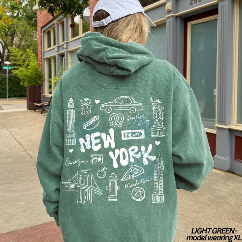 Comfort Colors® New York Hoodie, NYC Hoodie, New York City Sweatshirt, Travel Shirt, Vacation Shirt for Women, Aesthetic Oversized Hoodie