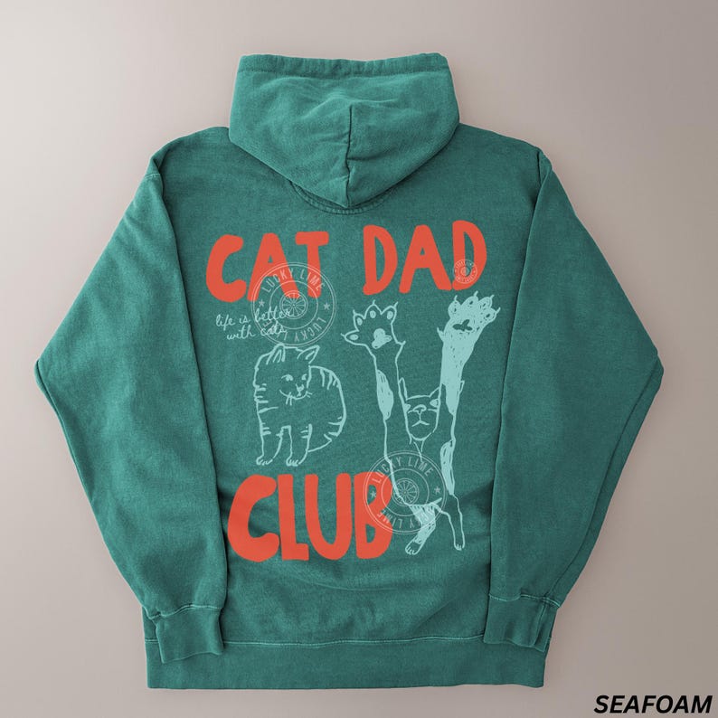 Comfort Colors® Cat Dad Hoodie, Cat Dad Shirt, Funny Cat Hoodie, Cat Dad Gift, Cat Dad Club Sweatshirt, Cat Lover, Pet Parent Hoodie