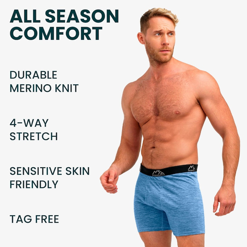 Merino Wool underwear mens boxer briefs, boxers shorts for men undergarment, underpants, boxershorts