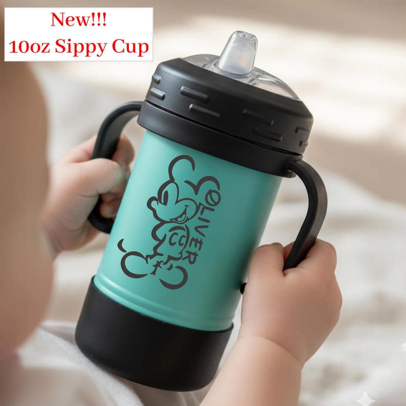 Custom Disney Toddler Water Bottle, Personalized Kids Tumbler with Name, First Family Disney Trip Laser Engraved Cup, Customized Sippy Cup