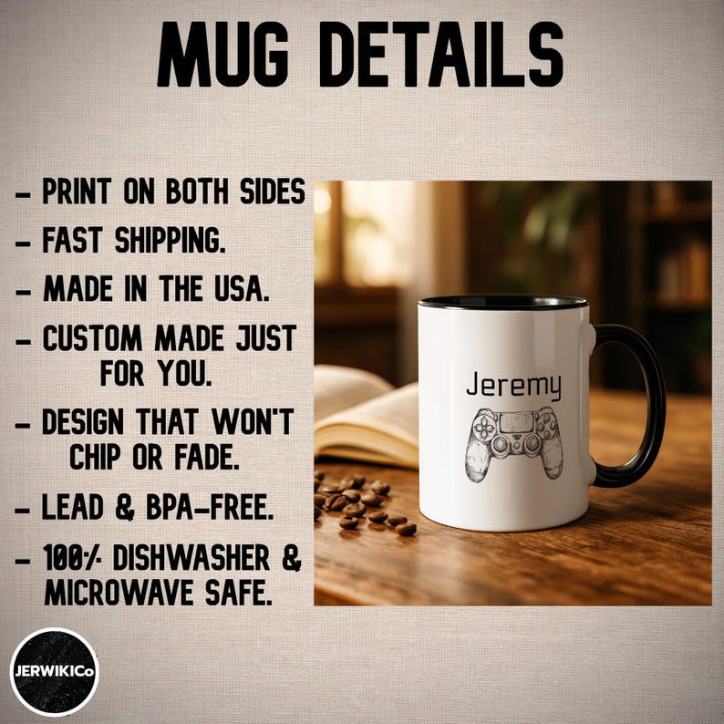 Personalized Best Gamer Ever Mug, Gaming Coffee Mug, Funny Gift Perfect for Birthdays, Holidays, Colleague, Friends, Gaming Gift