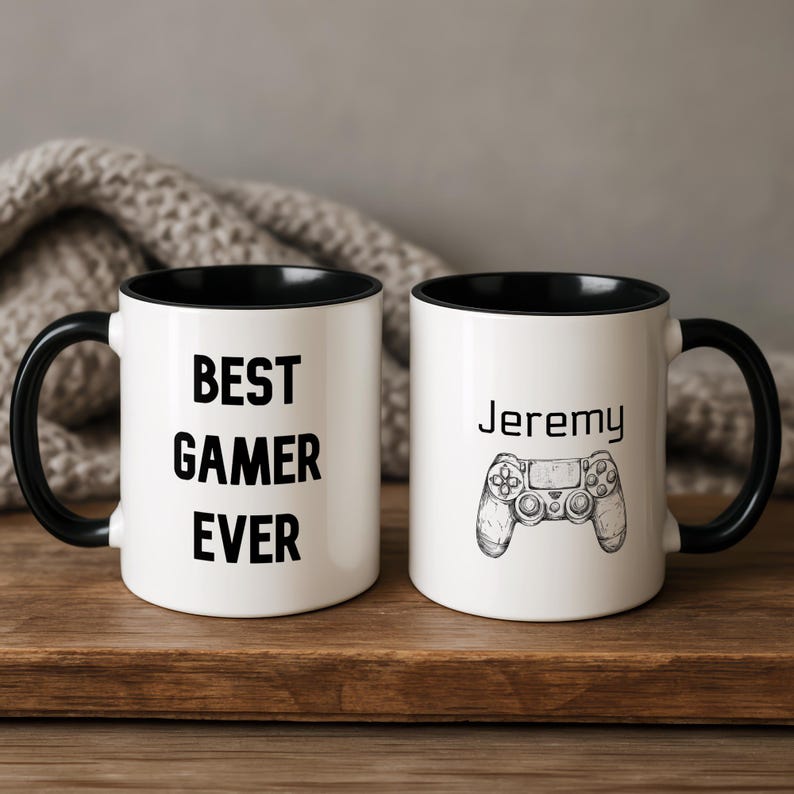 Personalized Best Gamer Ever Mug, Gaming Coffee Mug, Funny Gift Perfect for Birthdays, Holidays, Colleague, Friends, Gaming Gift