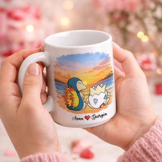 I Choose You Personalized Poke Couple Mug, Anniversary, Valentine Gift, Gamer Husband Present from Wife, Gift For Boyfriend, Girlfriend