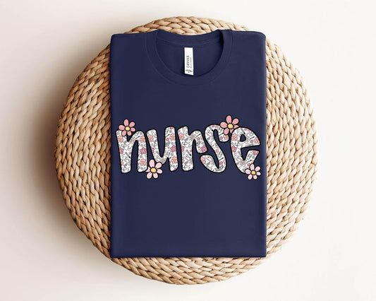 Floral Nurse Sweatshirt, Wildflower Registered Nurse Sweater, Nursing School Student Graduation Gift, RN Shirt for Women, Nurse life Shirt