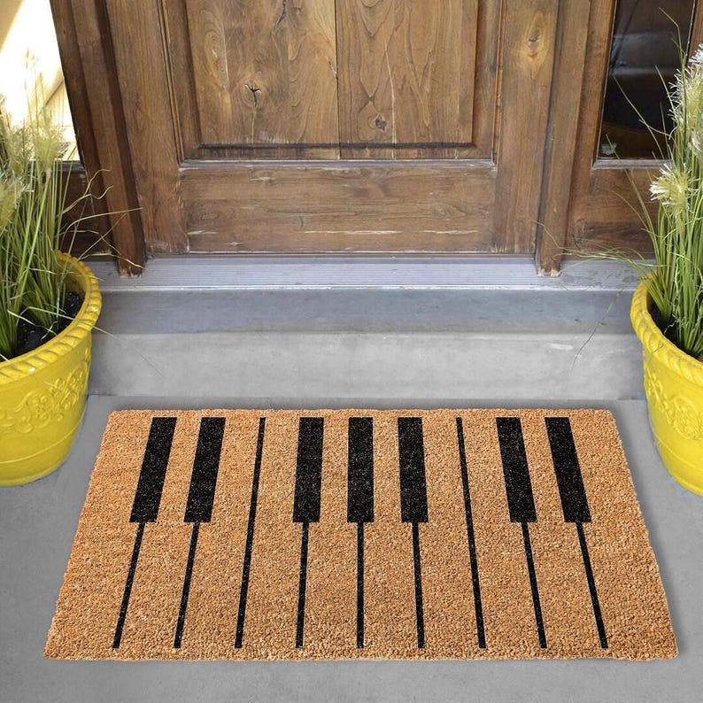 Piano Keys Coir Doormat, Music Lover Welcome Mat