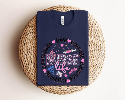Nurse Life Shirt, Love Nurse Sweatshirt, Patience Nurse Shirt, Nurse Gift Shirt, Compassion Nurse Tees, Nurse Caffeine Shirt, Nurse Gift Top