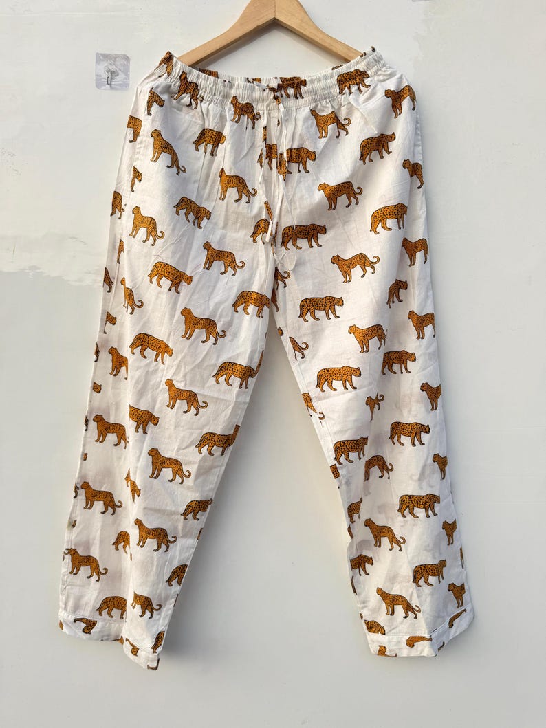 Leopard Cotton Pajamas Women Safari Animal Sleepwear Summer Loungewear Jungle Nightwear