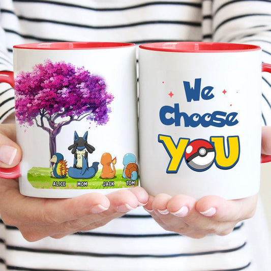Custom Poke Best Mom Ever Mug, Personalized Character Poke-mom Coffee Cup for Mother’s Day, Gift from Kids Mom Gifts with Kids Names