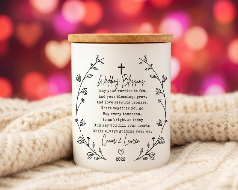 Christian Wedding Candle 2026, Daughter in law wedding gift, personalized wedding gift for couple, Wedding Gift for Bride and Groom