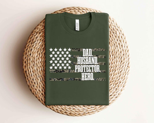 Retro Dad Camo Shirt, USA Flag Camouflage T-Shirt, Father’s Day Gift for Dad, Hunting Shirt, Cool Dad Gift, Father's Day Shirts