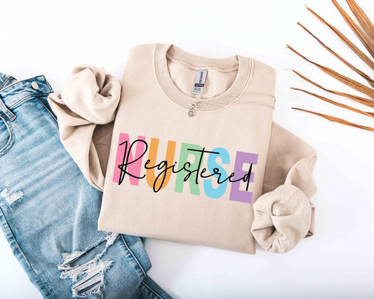 Registered Nurse Sweatshirt, Floral RN Work Tshirt, Daisy Flower Registered Nurse Tee, BSN LPN Gift, Nursing School Graduation,Nurse Clothes