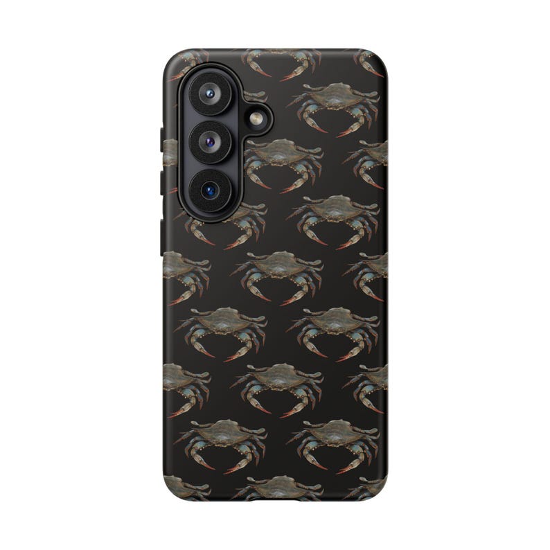 Crab Phone Case, Blue Crab Pattern Case, Coastal Fishing Phone Case, Ocean Phone Case, Fisherman Gift, iPhone Samsung Pixel Tough Case