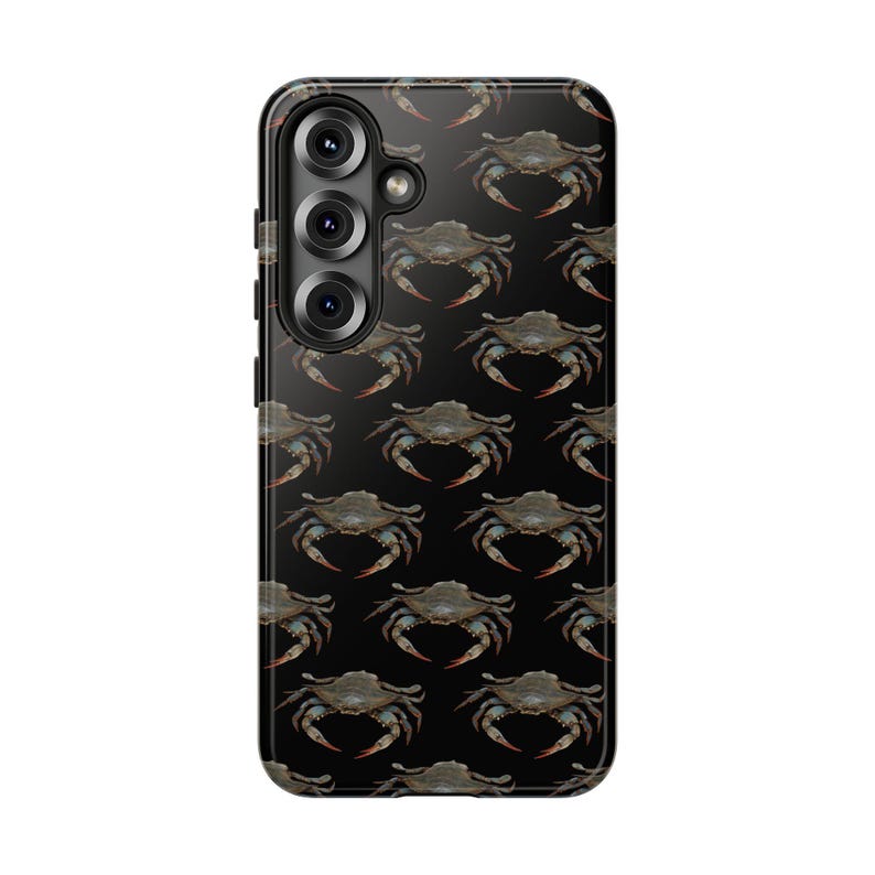 Crab Phone Case, Blue Crab Pattern Case, Coastal Fishing Phone Case, Ocean Phone Case, Fisherman Gift, iPhone Samsung Pixel Tough Case