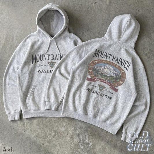 Mount Rainier Washington Hoodie, Vintage 90s National Park Hiking Graphic Sweatshirt