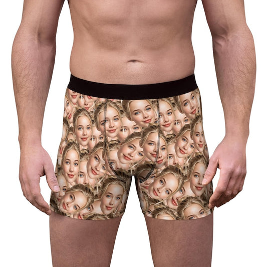 Personalized Face Boxer Briefs, Custom Photo Mens Underwear, Funny Gift, Anniversary Gift