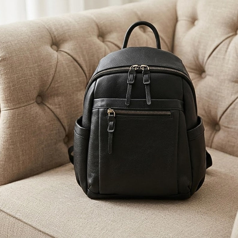 Women’s High End Genuine Leather Backpack Large Capacity Multi Compartment Travel Bag Luxury Handcrafted Tote Stylish Office bag