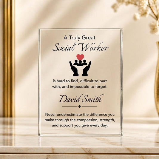Personalized Social Worker Gift, LCSW MSW LSW Plaque for Therapist Appreciation Gifts Counselor Thank you, Mental Health Retirement Farewell