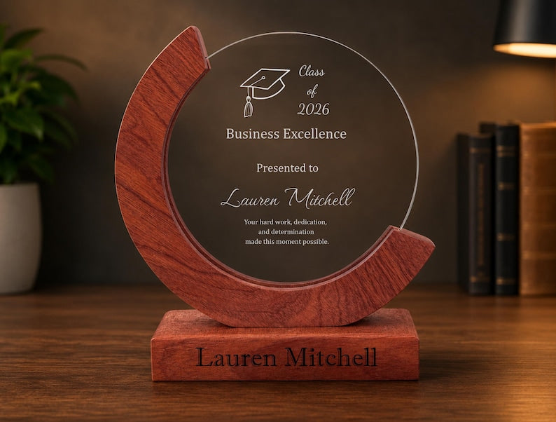 Employee Recognition Award – Personalized Acrylic Plaque, Custom Corporate Trophy