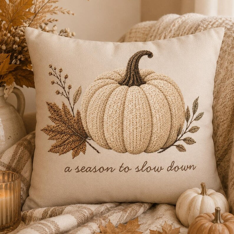 Neutral Minimalist Pumpkin Pillowcase | Beige Fall Throw Pillowcase | Cozy Autumn Farmhouse Decor| Fall pillow cover| Pumpkin pillow cover