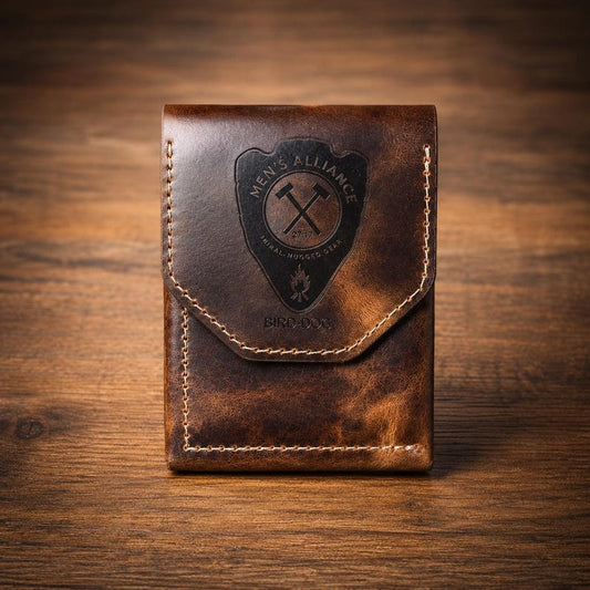 Personalized Leather Cash Wallet for Men, Slim Front Pocket Wallet, Minimalist Vertical Wallet, Magnetic Closure, Handmade Gift