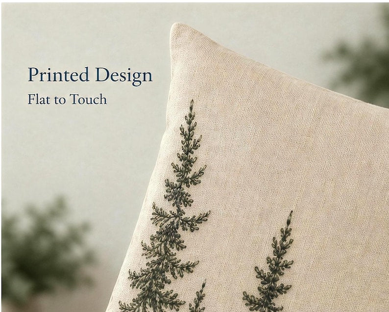 Pine Tree Pillow Cover, Rustic Cabin Chic Throw Pillowcase, Woodland Forest Lodge Home Decor, Cabincore Cushion Case Cozy Lake House Gift