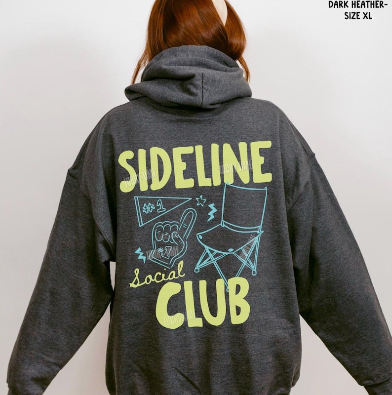 Sideline Social Club Hoodie, Baseball Mom Shirt, Game Day Hoodie, Sports Mama, Soccer Mom, Softball Mom, Football Season, Gameday Sweatshirt