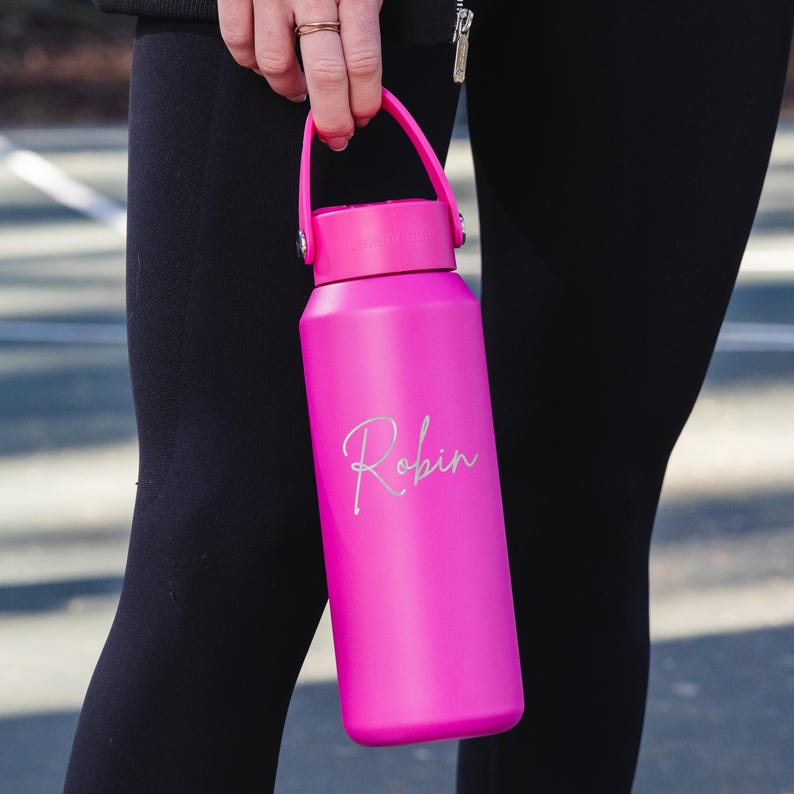 Personalized 40oz Stainless Steel Water Bottle | Custom Laser Engraved Name