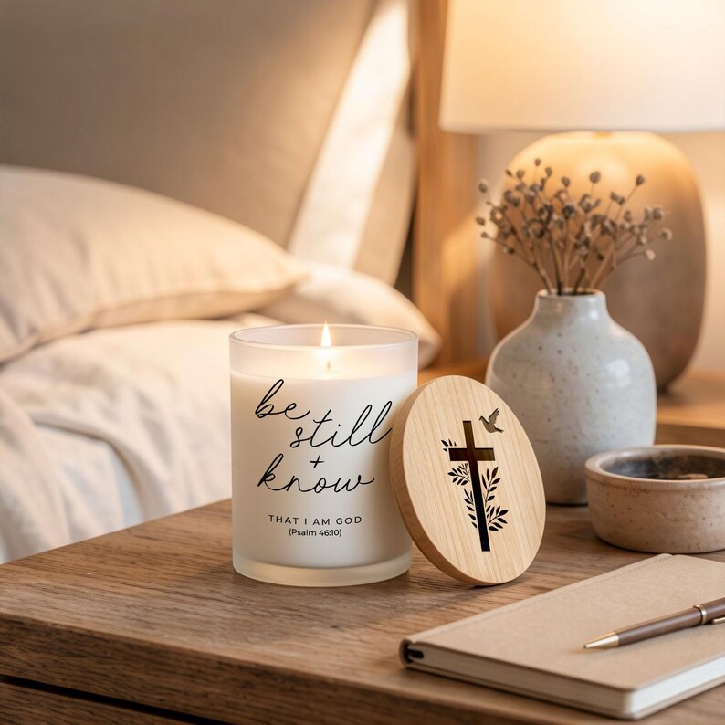 Custom Bible Verse Candle Personalized Christian Gift for Her Scripture Prayer Candle Encouragement Gift Pastor Appreciation Gift Home Decor