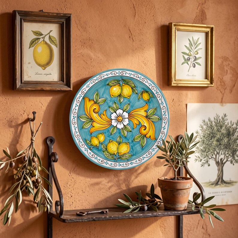 Rustic Italian Villa Style Decor Inspired By Sorrento Lemons Ceramic Display Plate