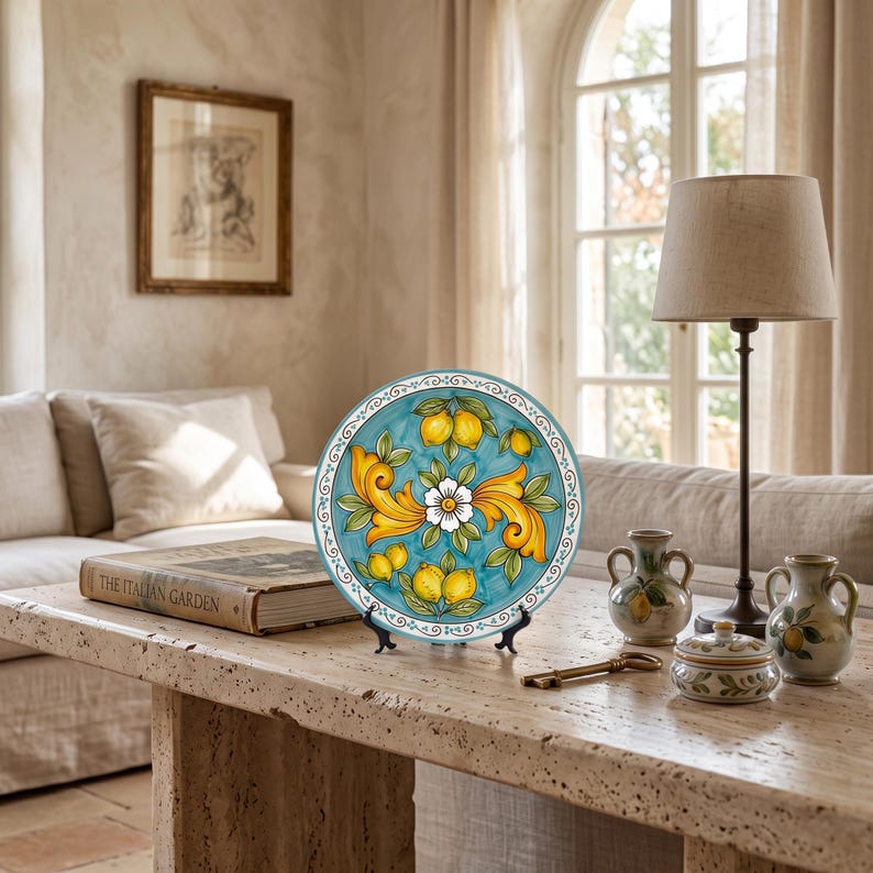 Rustic Italian Villa Style Decor Inspired By Sorrento Lemons Ceramic Display Plate