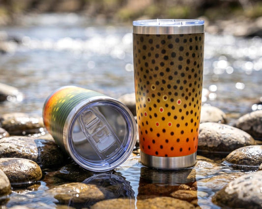 Brook Trout or Brown Trout Tumbler 20oz | Insulated Fishing Cup