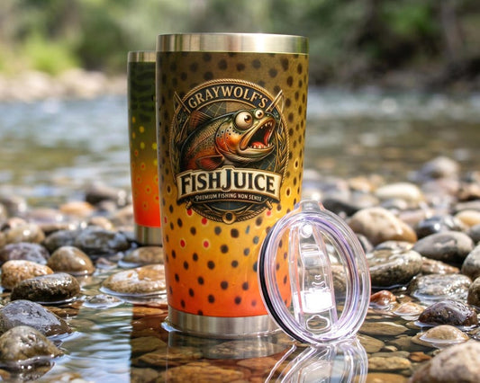 Fish Juice Trout Tumbler • 20oz Insulated • Brook or Brown Pattern