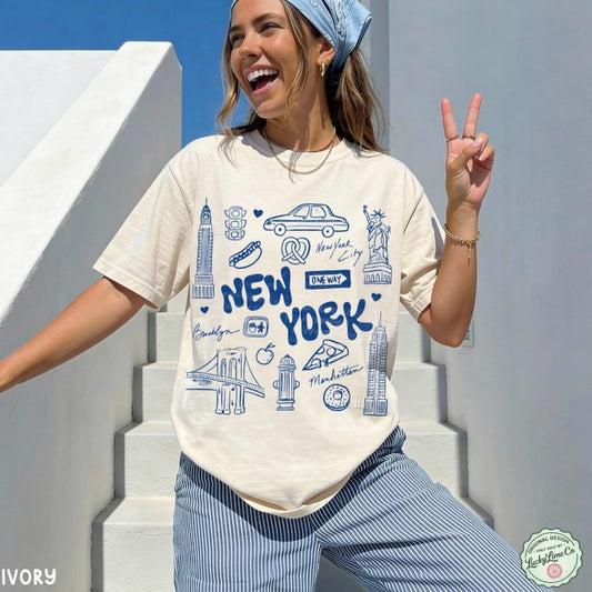 Comfort Colors® New York Shirt, NYC Shirt, New York City Tshirt, Vacation Shirt, Travel Shirt, Bachelorette Party Shirt, New York Travel Tee