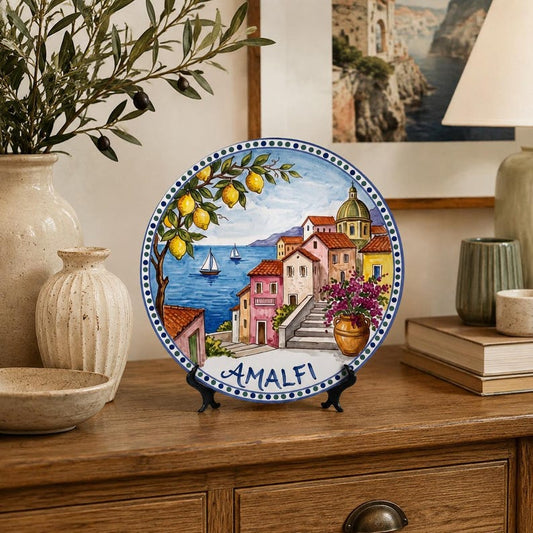 Decorative Display Plate Inspired by Amalfi & Coastline Ceramic Home Art