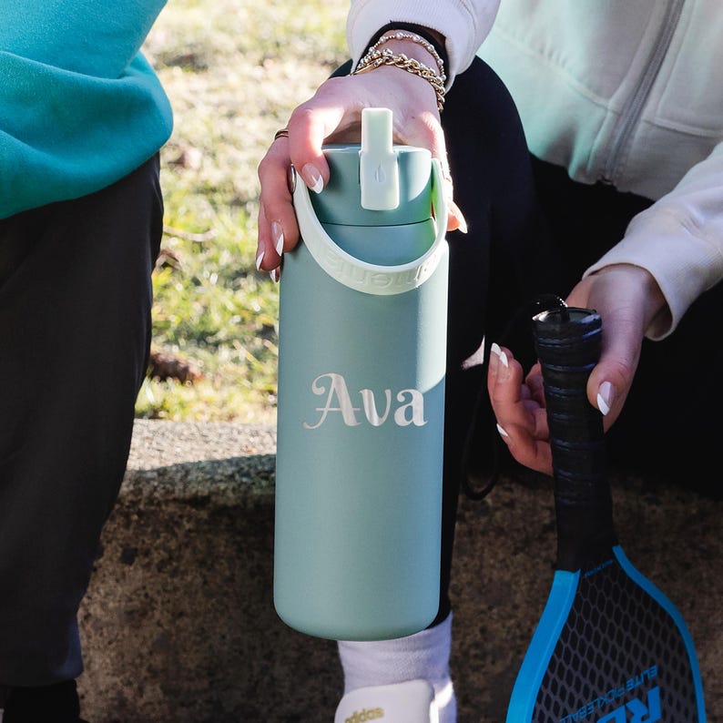 Personalized 40oz Stainless Steel Water Bottle | Custom Laser Engraved Name