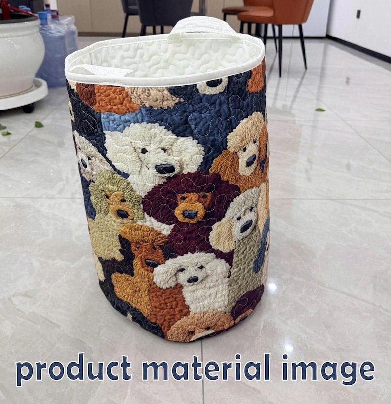 Tulip Field Quilted Laundry Basket: Spring Floral Clothes Hamper, Gift For Grandma