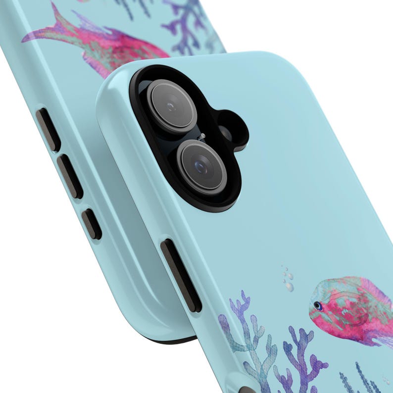 Coastal Fish Phone Case, iPhone Samsung Google Pixel Case, Beach Ocean Phone Cover, Watercolor Coral Fish, Cute Fish Phone case