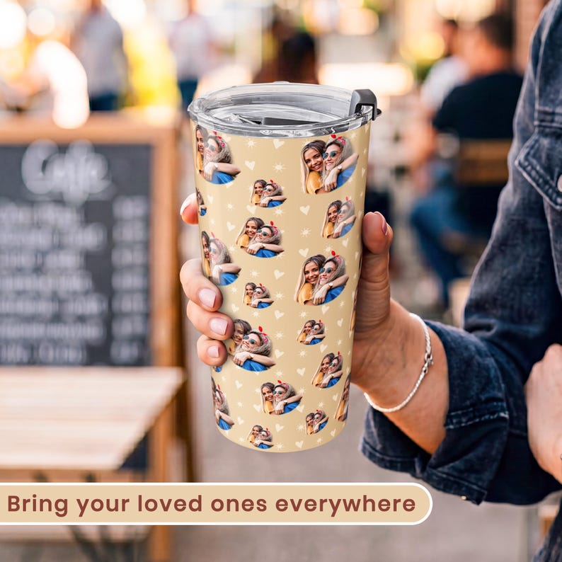 Personalized Pet Photo Tumbler, Custom Photo Insulated Tumbler 20oz with Many Faces, Travel Mug, Pet Gift