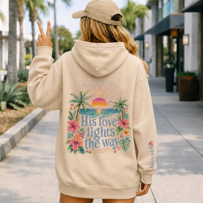 Bible Verse Hoodie Christian Women Faith Inspired Pullover Sweatshirt Teen Girl Youth Group Shirt Religious Camp Apparel Jesus Love Theme