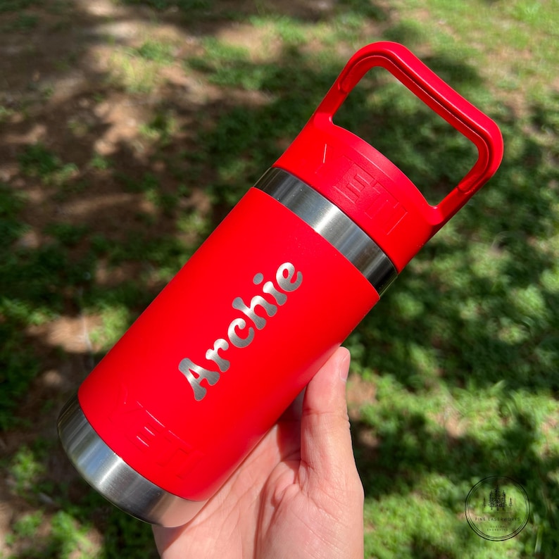 Personalized Kids Custom Yeti Rambler Jr Water Bottle Engraved Insulated Tumbler Back to School Gift Idea for Children 20 Theme Options
