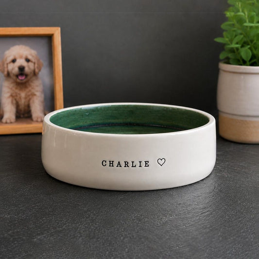 Personalized Ceramic Pet Bowl, Custom Dog Bowl With Name, Pet Lover Gift