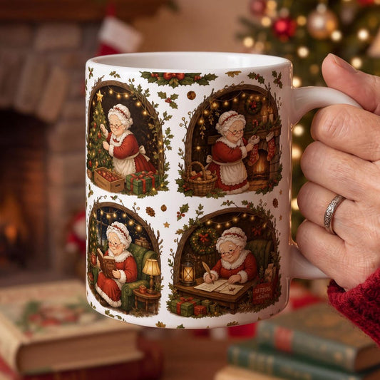 Mrs Claus Christmas Mug, Vintage Mrs Claus Coffee Cup, Christmas Gift for Her, Cute Christmas Mug, Holiday Mug Gift, Christmas Mom Mug