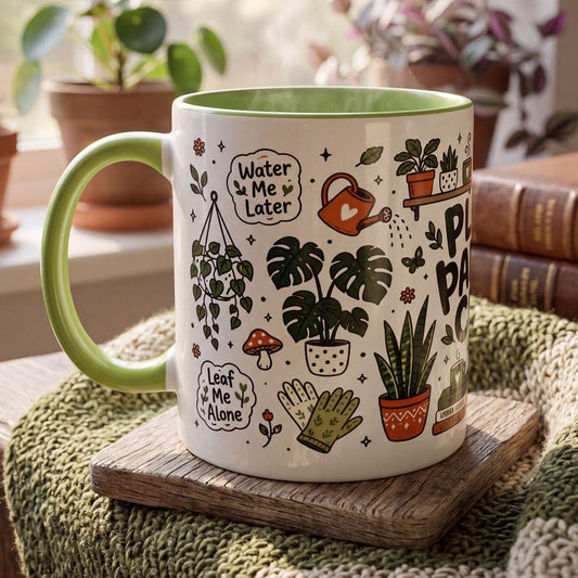 Plant Parent Club Mug, Plant Lover Coffee Mug Gift, Funny Plant Mug, Plant Mom Gift, Plant Therapy Mug, Leaf Me Alone Cup, Plant Dad Gift