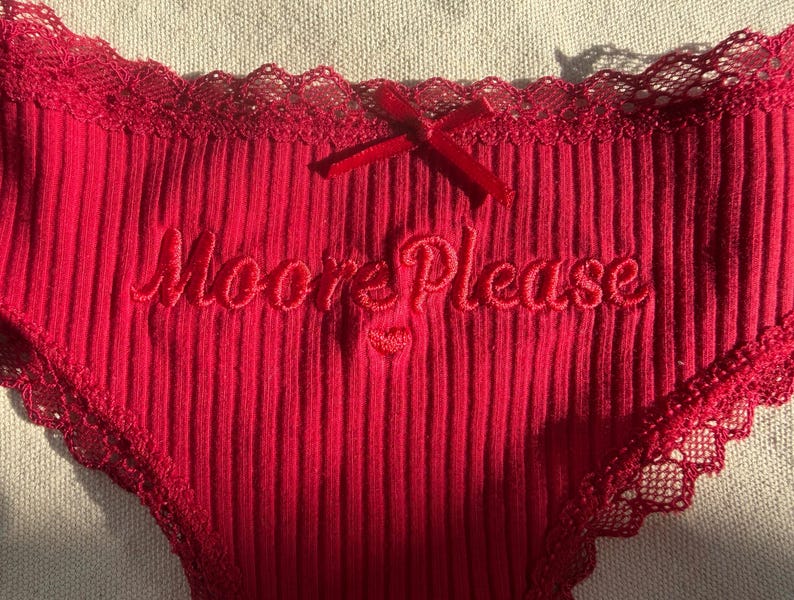 Embroidered Bridal Thong, Personalized Bride Lingerie, Custom Name Underwear, Bachelorette Gift, Wedding Gift for Her
