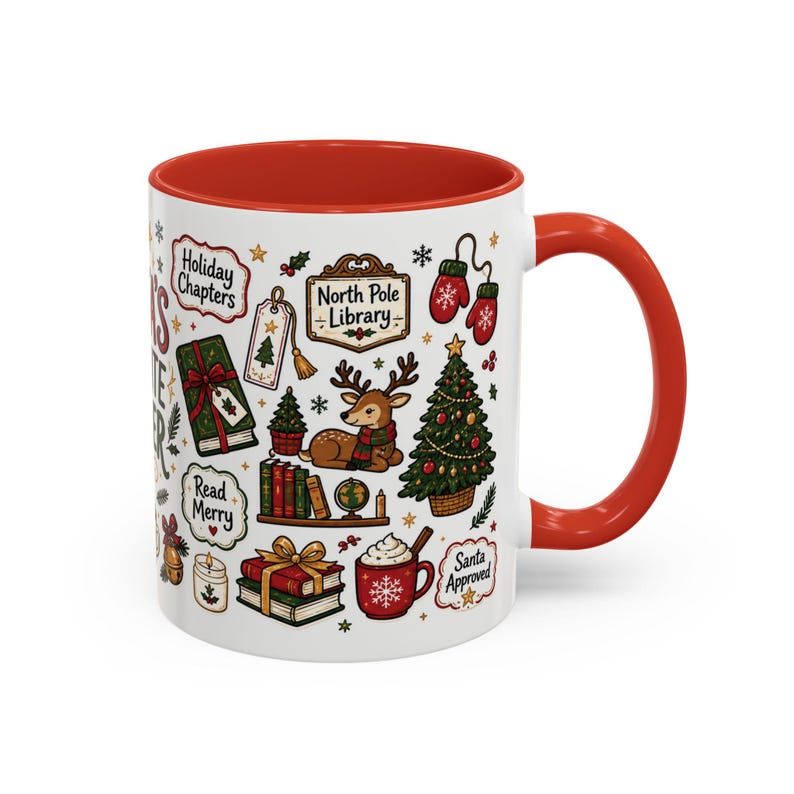 Santa's Favorite Reader Mug, Funny Bookworm Christmas Mug, Nice List Reader Gift, Cozy Book Lover Mug, Christmas Reading Mug