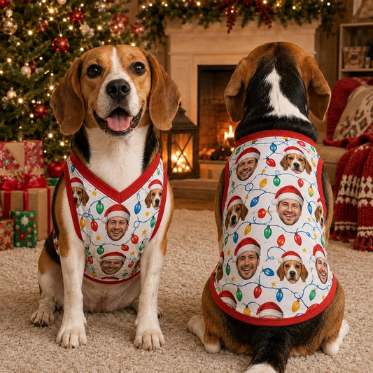Personalized Christmas Pet Jersey, Custom Face Dog Shirt, Portrait Ugly Christmas Dog Shirt, Xmas Dog Outfit, Pet Christmas Clothes