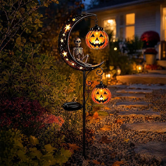 Solar Halloween Garden Stake,Ghost Pumpkin Lanterns Yard Light, Outdoor Fall Pathway Decor, Holiday Garden Gift, Halloween Gift