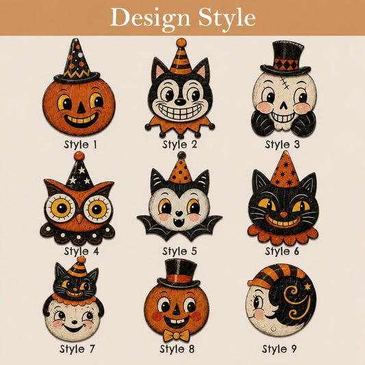 Retro Halloween Wood Sign, Vintage Pumpkins Cats & Ghosts Decor, Spooky Halloween Wall Art, Fall Porch Sign, Halloween Home Decor